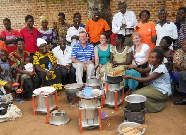 Awamu Biomass Energy Demonstration Meal with Quad 3 TLUD Gasifier Stoves
